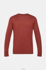 Esprit Knitted wool sweater Men Terracotta Sweaters P0D0X906 - Image 5