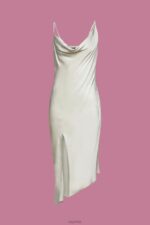 Esprit Lace midi dress, LENZING ECOVERO Women Light Grey Dresses P0D0X216 - Image 5