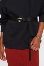 Esprit Leather Pull Through Belt Women Black Accessories P0D0X18 - Image 2