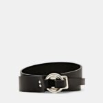 Esprit Leather Pull Through Belt Women Black Accessories P0D0X18