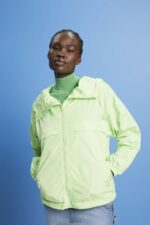 Esprit Lightweight jacket with a hood Women Citrus Green Jackets P0D0X276
