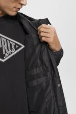 Esprit Lightweight rain jacket with hood Men Black Jackets P0D0X764 - Image 3