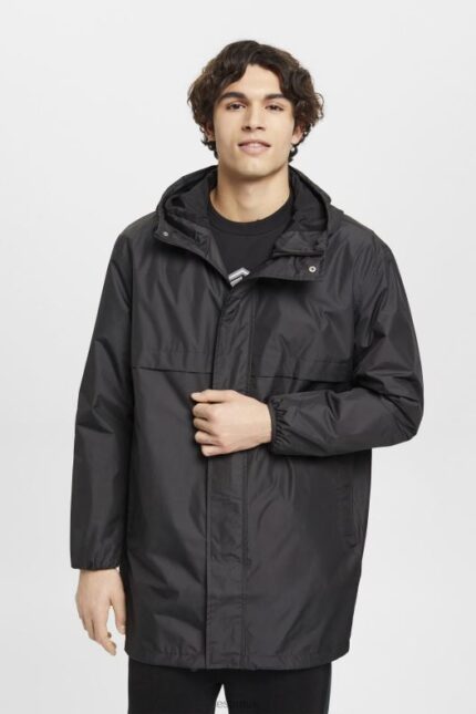 Esprit Lightweight rain jacket with hood Men Black Jackets P0D0X764