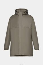 Esprit Lightweight rain jacket with hood Men Khaki Green Jackets P0D0X765 - Image 5