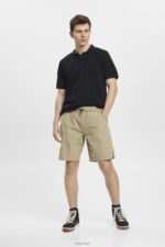 Esprit Lightweight washed shorts Men Beige Shorts P0D0X758 - Image 2