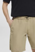 Esprit Lightweight washed shorts Men Beige Shorts P0D0X758 - Image 3