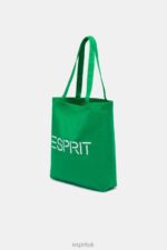 Esprit Logo Canvas Tote Bag Men Green Accessories P0D0X40 - Image 2