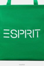 Esprit Logo Canvas Tote Bag Men Green Accessories P0D0X40 - Image 3