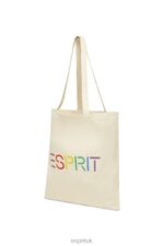 Esprit Logo Canvas Tote Bag Men Ice Accessories P0D0X41 - Image 2
