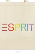 Esprit Logo Canvas Tote Bag Men Ice Accessories P0D0X41 - Image 4