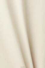Esprit Logo print cotton t-shirt Men Light Taupe T-Shirts P0D0X625 - Image 4
