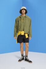 Esprit Logo print cotton t-shirt Men Olive T-Shirts P0D0X626 - Image 2