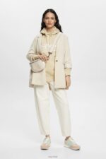 Esprit Logo print hoodie Women Beige Sweatshirts & Hoodies P0D0X169 - Image 2