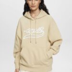 Esprit Logo print hoodie Women Beige Sweatshirts & Hoodies P0D0X169
