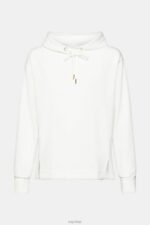 Esprit Logo print hoodie Women Off White Sweatshirts & Hoodies P0D0X558 - Image 5