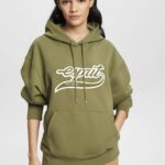 Esprit Logo print hoodie Women Olive Sweatshirts & Hoodies P0D0X170