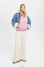 Esprit Logo print hoodie Women Pink Sweatshirts & Hoodies P0D0X172 - Image 2