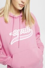 Esprit Logo print hoodie Women Pink Sweatshirts & Hoodies P0D0X172 - Image 3