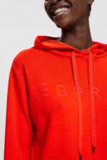 Esprit Logo print hoodie Women Red Sweatshirts & Hoodies P0D0X559 - Image 3