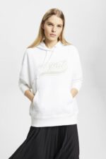 Esprit Logo print hoodie Women White Sweatshirts & Hoodies P0D0X168