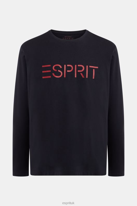 Esprit Logo print jersey t-shirt Men Black T-Shirts P0D0X862 - Image 4
