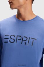 Esprit Logo print jersey t-shirt Men Blue T-Shirts P0D0X867 - Image 2