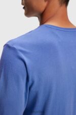 Esprit Logo print jersey t-shirt Men Blue T-Shirts P0D0X867 - Image 3