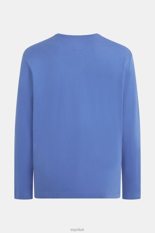 Esprit Logo print jersey t-shirt Men Blue T-Shirts P0D0X867 - Image 5