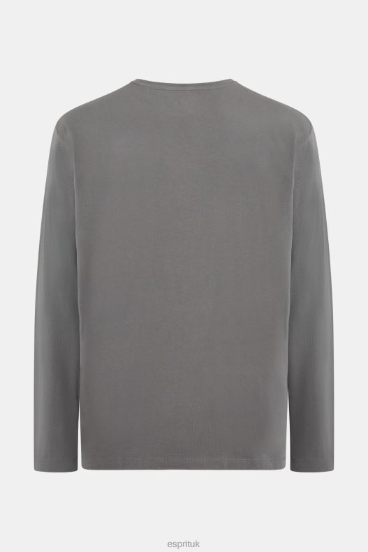 Esprit Logo print jersey t-shirt Men Medium Grey T-Shirts P0D0X863 - Image 5