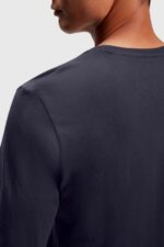 Esprit Logo print jersey t-shirt Men Navy T-Shirts P0D0X866 - Image 3