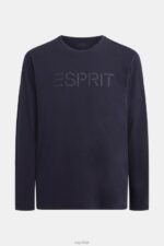 Esprit Logo print jersey t-shirt Men Navy T-Shirts P0D0X866 - Image 4