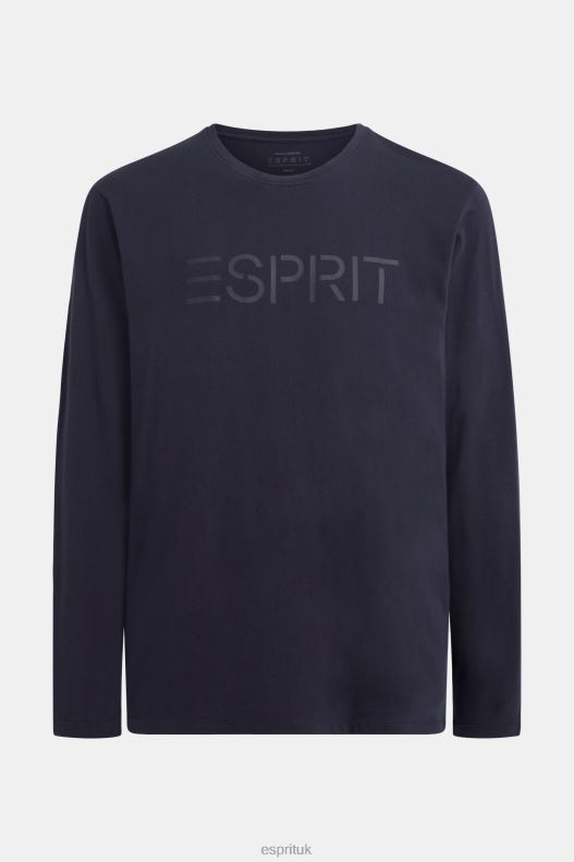 Esprit Logo print jersey t-shirt Men Navy T-Shirts P0D0X866 - Image 4