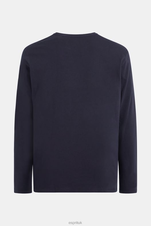 Esprit Logo print jersey t-shirt Men Navy T-Shirts P0D0X866 - Image 5
