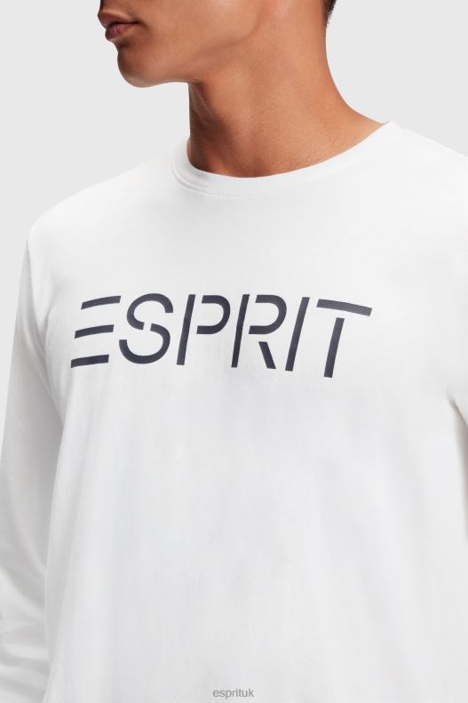 Esprit Logo print jersey t-shirt Men White T-Shirts P0D0X864 - Image 2