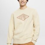 Esprit Logo print sweatshirt Men Beige Sweatshirts & Hoodies P0D0X655