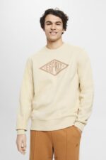 Esprit Logo print sweatshirt Men Beige Sweatshirts & Hoodies P0D0X655