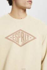 Esprit Logo print sweatshirt Men Beige Sweatshirts & Hoodies P0D0X655 - Image 3