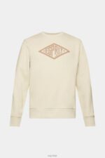 Esprit Logo print sweatshirt Men Beige Sweatshirts & Hoodies P0D0X655 - Image 5