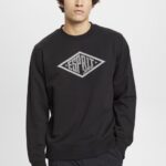 Esprit Logo print sweatshirt Men Black Sweatshirts & Hoodies P0D0X653
