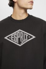 Esprit Logo print sweatshirt Men Black Sweatshirts & Hoodies P0D0X653 - Image 3