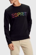 Esprit Logo print sweatshirt Men Black Sweatshirts & Hoodies P0D0X868