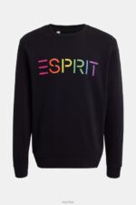 Esprit Logo print sweatshirt Men Black Sweatshirts & Hoodies P0D0X868 - Image 4
