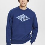 Esprit Logo print sweatshirt Men Ink Sweatshirts & Hoodies P0D0X657