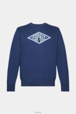 Esprit Logo print sweatshirt Men Ink Sweatshirts & Hoodies P0D0X657 - Image 5