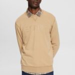 Esprit Logo print sweatshirt Men Khaki Beige Sweatshirts & Hoodies P0D0X773
