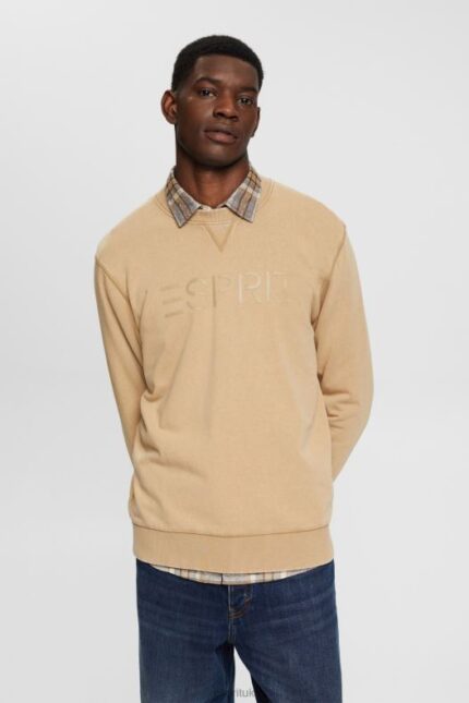 Esprit Logo print sweatshirt Men Khaki Beige Sweatshirts & Hoodies P0D0X773