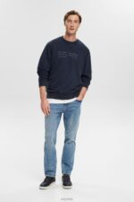Esprit Logo print sweatshirt Men Navy Sweatshirts & Hoodies P0D0X774 - Image 2