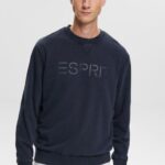 Esprit Logo print sweatshirt Men Navy Sweatshirts & Hoodies P0D0X774