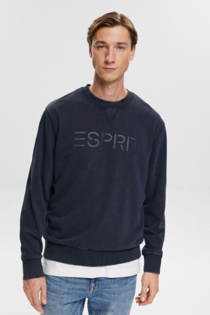 Esprit Logo print sweatshirt Men Navy Sweatshirts & Hoodies P0D0X774