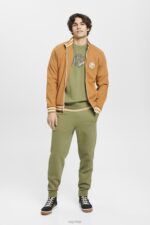 Esprit Logo print sweatshirt Men Olive Sweatshirts & Hoodies P0D0X656 - Image 2